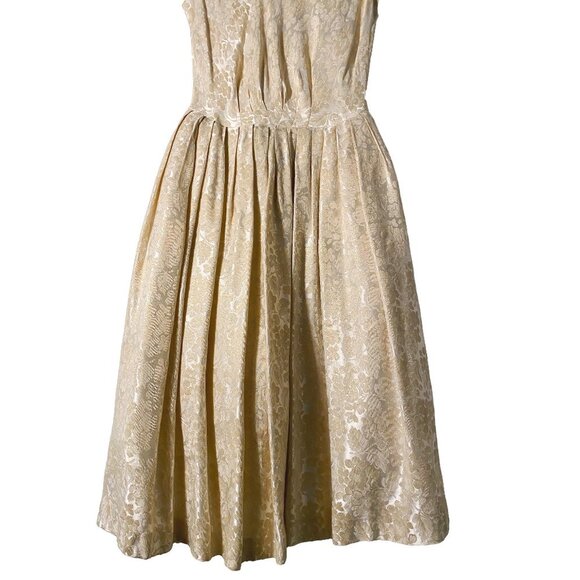 Vintage Satin Damask Wedding Dress - Picture 6 of 11